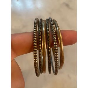 Assorted Textured Gold & Silver Bangles